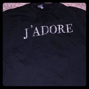 J’adore pull over sweat shirt